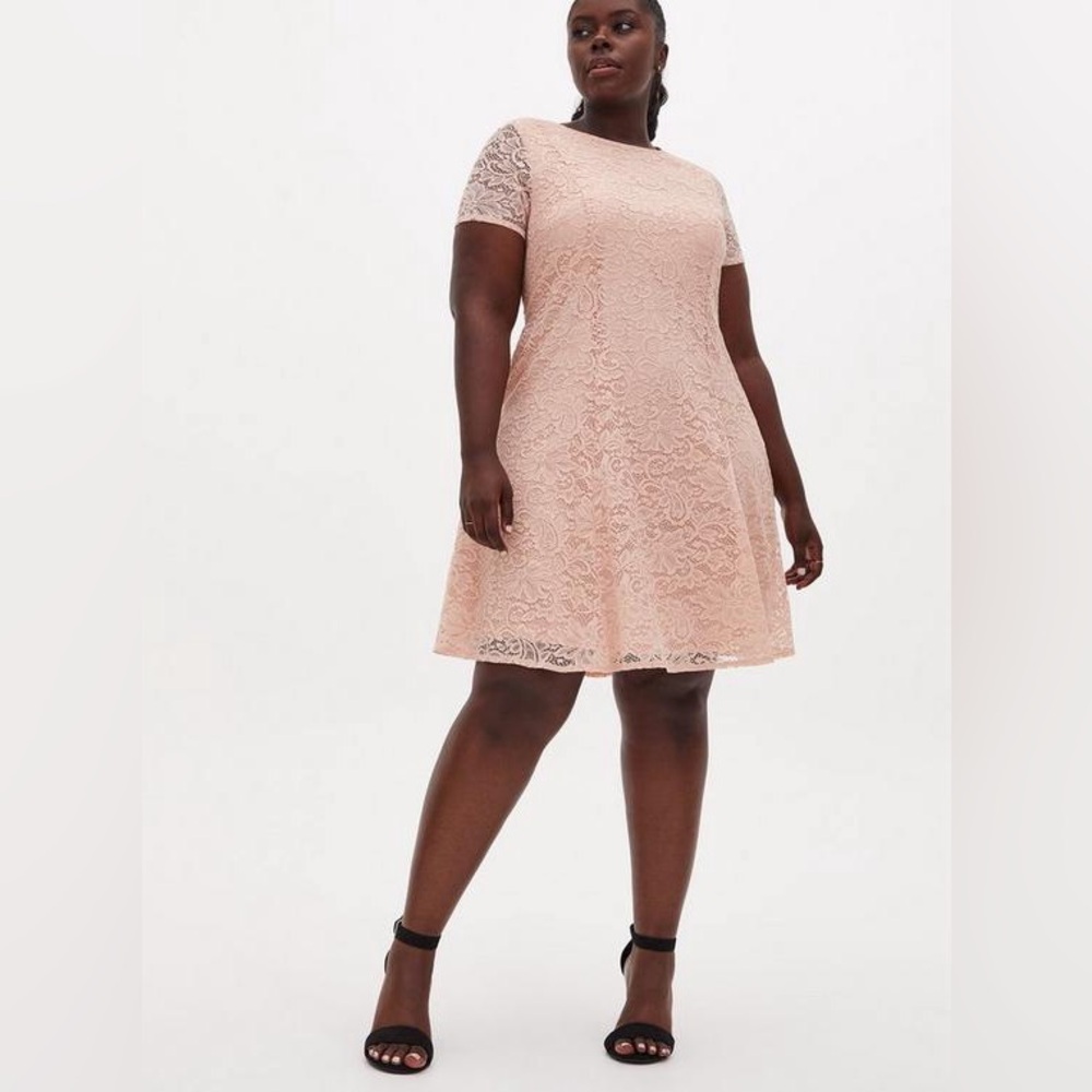 NWT Penningtons Elegant Lace Pink Dress pullover size 3XL